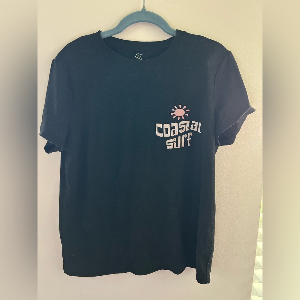 SHEIN Black Coastal Surf Tee